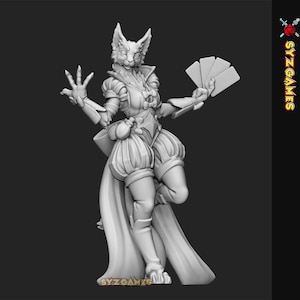 Illusie Tabaxi | Fantasieharsminiatuur | DnD-miniatuur | RPG | Tafelspel | Gedrukte obsessie