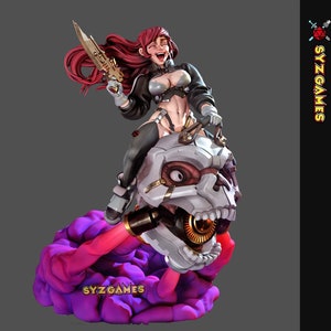 Skull Rider Sammy | Pinup | Resin Miniature | 32mm 75mm Fantasy Miniature | DnD | RPG | Tabletop Game | Pathfinder | Gaz Minis