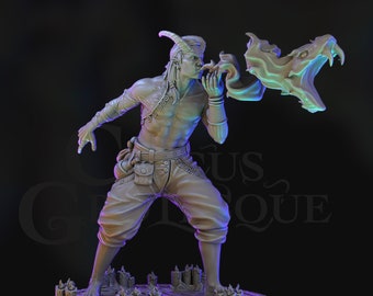 Chaval Tiefling Male_A | Fantasy Resin Miniature | DnD Miniature | RPG | Tabletop Game | Archvillain Games