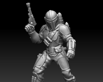The Mandalorian with Jetpack | Star Wars Legion | Sci-Fi Miniature |