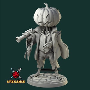 Pumpkin Scarecrow | 32m or 75mm Fantasy Resin Miniature | DnD Miniature | RPG | Tabletop Game | White Werewolf Tavern