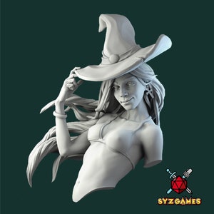 Anita Witch Bust | Fantasy Resin Miniature | DnD Miniature | RPG | Tabletop Game | White Werewolf Tavern