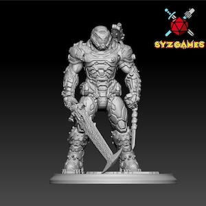 Doom Guy - Doom Eternal | Sci-Fi Resin Miniature | DnD Miniatures | Legion | Tabletop Game | Printed Obsession