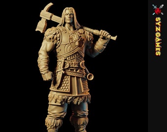 Wulfgar | Barbarian | Fantasy Miniature | Dungeons and Dragons | DnD Miniature | Tabletop Game | RPG | Pathfinder