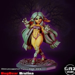 BugBear Brutina | Pinup | Resin Miniature | 32mm 75mm Fantasy Miniature | DnD | RPG | Tabletop Game | Pathfinder | Gaz Minis