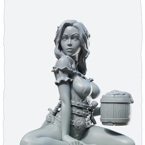 Jalissa, luchadora femenina / Miniatura de resina de fantasía de 32 mm o 75 mm / Miniaturas DnD / Dungeons & Dragons / Pathfinder / RPG / Juegos de mesa