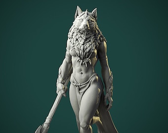 Oleana Werewolf Queen | Fantasy Resin Miniature | DnD Miniatures | RPG | Tabletop Game | White Werewolf Tavern