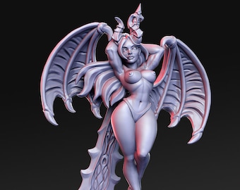Akisha | Welcome to the Abyss |  32mm or 28mm Fantasy Miniature | DnD Miniature | RPG | Tabletop Game | Pathfinder | RN Estudio