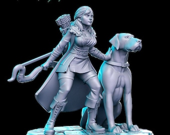 Entdecker, Pinup |  32 mm oder 75 mm Fantasy Miniatur | D&D Miniatur | Rollenspiel | Tabletop Spiel | Pfadfinder | RN Estudio