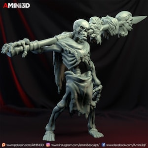 Skeleton - 02 | Fantasy Miniature | Dungeons and Dragons | DnD Miniature | Tabletop Game | RPG | Amini3D