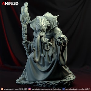 Gemütsverhinderer - Illithid_03 | Fantasie-Miniatur | Dungeons and Dragons | D&D Miniatur | Tabletop Spiel | Rollenspiel | Amin 3D