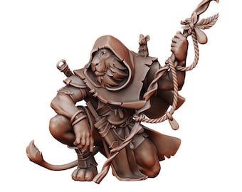 Lionfolk Druid | Fantasy Miniature | Dungeons and Dragons | DnD Miniature | Tabletop Game | RPG | Pathfinder |  Manuel Boria