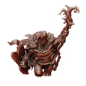 Turtle Druid  | Fantasy Miniature | Dungeons and Dragons | DnD Miniature | Tabletop Game | RPG | Pathfinder |  Manuel Boria