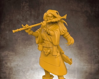 Bardo Humano Femenino / Miniatura de Fantasía / Dungeons and Dragons / Miniatura de DDnD / Juego de Mesa / RPG / Pathfinder