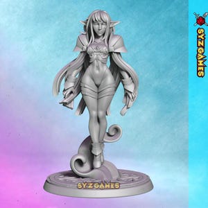 Myrianna the Elven Mage Elf Mage Pinup Fantasy Miniature Dungeons and Dragons Miniature RPG Tabletop Games DnD 5e Painting Pathfinder | TW