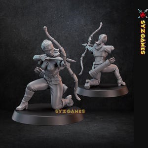 Female Forest Ranger 03 Fantasy Miniature Dungeons and Dragons Mini RPG Tabletop Games DnD 5e Painting Pathfinder