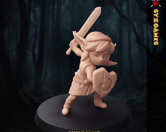 Link the Goblin Adventurers Fantasy Miniature Zelda Dungeons and Dragons Mini RPG Tabletop Miniature DnD Painting Pathfinder 5e DnD / TW
