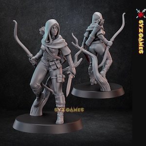 Female Forest Ranger 02 Fantasy Miniature Dungeons and Dragons Mini RPG Tabletop Games DnD 5e Painting Pathfinder