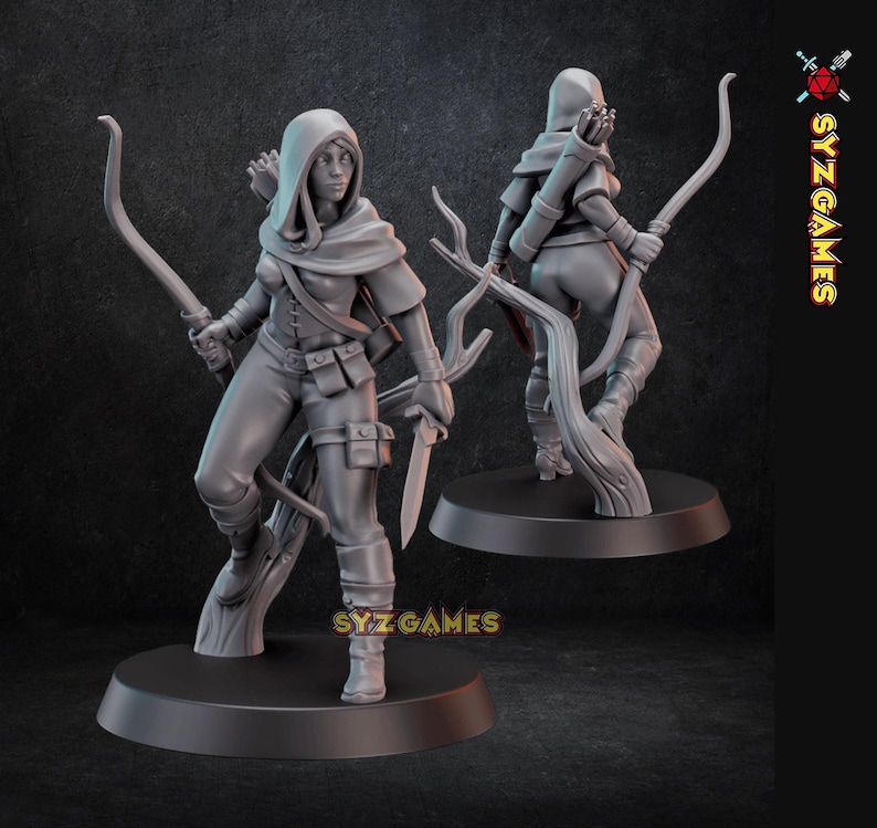 Female Forest Ranger 02 Fantasy Miniature Dungeons and Dragons Mini RPG ...