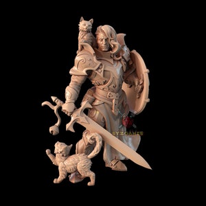 Adrian, Knight of the Black Cats | Fantasy Miniature | DnD Miniature | Tabletop Games | RPG | DnD Figure | Signum Workshop