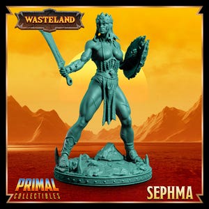 Gladiator Sephma Pinup Fantasy Miniature Dungeons and Dragons Mini Wargame RPG Tabletop Miniature DnD 5e Figure Painting Pathfinder