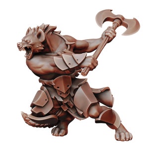 Gnoll Berserker | Fantasy Miniature | Dungeons and Dragons | DnD Miniature | Tabletop Game | RPG | Pathfinder |  Manuel Boria