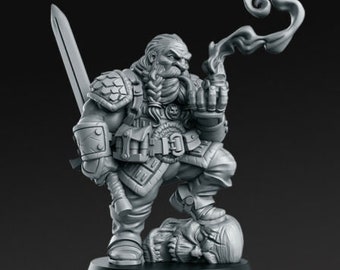 Garaldir - Dwarf Witcher | A Witcher Contract | 32mm or 28mm Fantasy Miniature | DnD Miniature | From RN Estudio