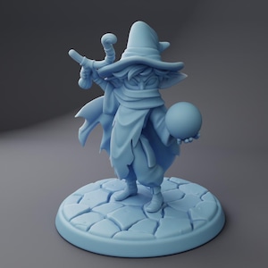 Orb Mancer Goblin Wizard Fantasy Miniature Dungeons and Dragons Mini RPG Tabletop Games DnD 5e Painting Pathfinder | TW