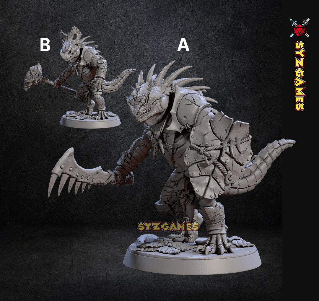 Lizardman of Falgor-a Lizardfolk Fighter Fantasy Miniature Dungeons and ...