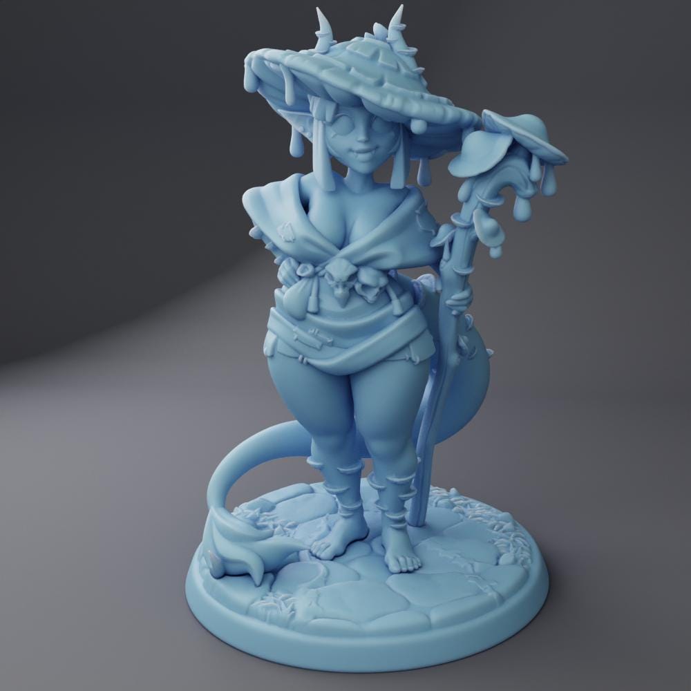 Coprini the Tiefling Spore Druid Fantasy Miniature Dungeons and Dragons Mini RPG Tabletop Games DnD 5e Painting Pathfinder | TW