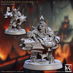 Magmaforged Dumlok F Dwarf Fighter Fantasy Miniature Dungeons and Dragons Mini RPG Tabletop Games DnD 5e Painting Pathfinder | AG