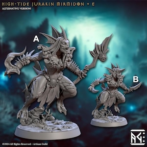 High-Tide Jurakin Mirmidon E Triton Fighter Fantasy Miniature Dungeons and Dragons Mini RPG Tabletop Games DnD 5e Painting Pathfinder | AG