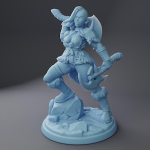 Mayarra Orc barbarian Pinup Fantasy Miniature Dungeons and Dragons Mini RPG Tabletop Games DnD 5e Painting Pathfinder | TW