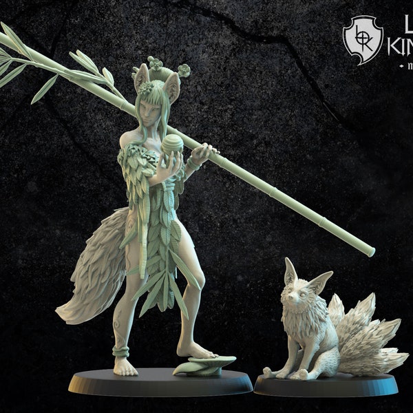 Dnd Kitsune Miniature Etsy