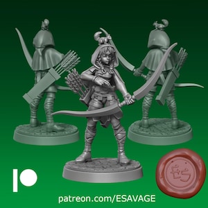 Elf Ranger Archer Fantasy Miniature Dungeons and Dragons Mini RPG Tabletop Miniature DnD Painting Pathfinder 5e DnD | ES