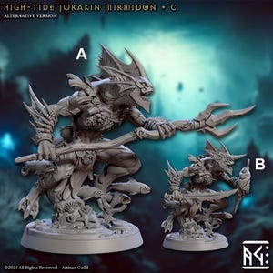 High-Tide Jurakin Mirmidon C Triton Fighter Fantasy Miniature Dungeons and Dragons Mini RPG Tabletop Games DnD 5e Painting Pathfinder | AG