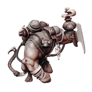 Tech Rat Ogre Ratfolk Artificer Fantasy Miniature Dungeons and Dragons Mini RPG Tabletop Miniature DnD 5e Painting Pathfinder | MB