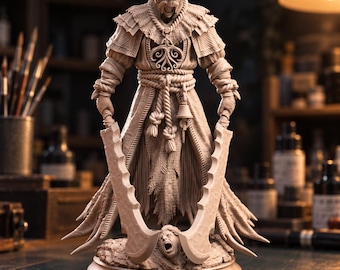 Quorenderis Razor Deep One Executioner Miniature for DnD Horror RPG