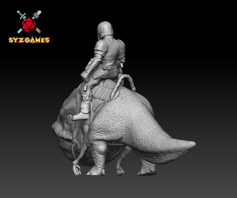 mandalorian riding bantha pop