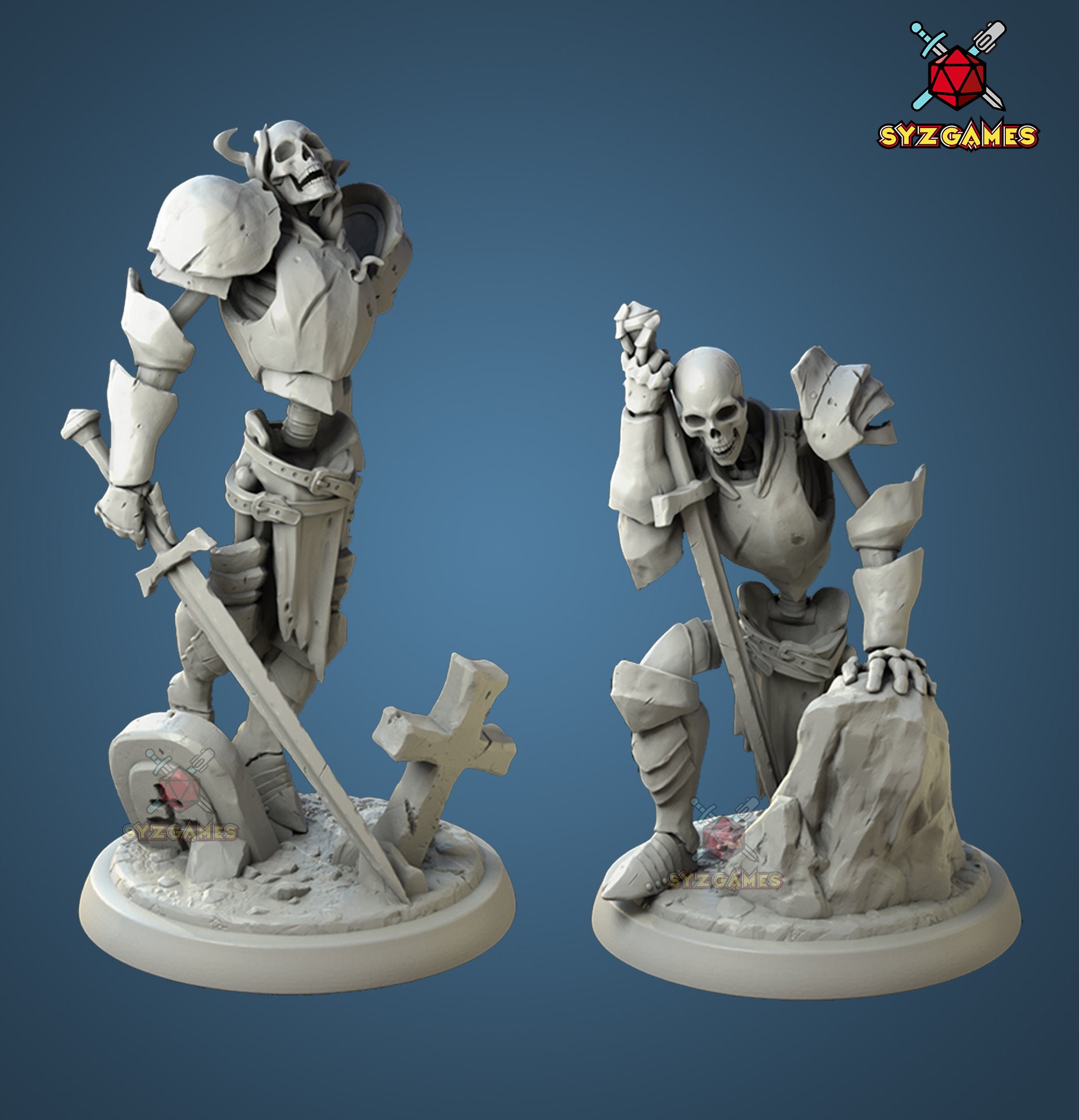 Skeleton Warriors | Fantasy Resin Miniature | DnD Miniature | RPG | Tabletop Game | White Werewolf Tavern