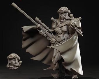 Masked Alchemist 32mm Resin Miniature with Alternate Head for Dark Fantasy Tabletop Wargames