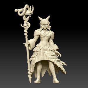 Y&#39;Shtola Cat Girl | Fantasy Miniature | Dungeons and Dragons | DnD Miniature | Tabletop Game | RPG | Pathfinder |  Ethan Savage Studios