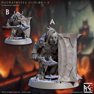 Magmaforged Dumlok E Dwarf Fighter Fantasy Miniature Dungeons and Dragons Mini RPG Tabletop Games DnD 5e Painting Pathfinder | AG