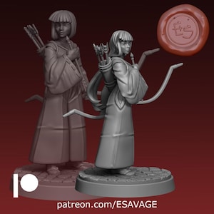 Kikyo Human Ranger Fantasy Miniature Dungeons and Dragons Mini RPG Tabletop Miniature DnD Painting Pathfinder 5e DnD | ES