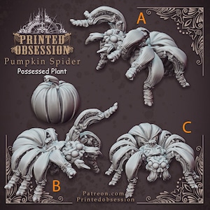 Pumpkin Spiders - Ambush Hord | Halloween | Fantasy Resin Miniature | DnD Miniatures | RPG | Tabletop Game | Printed Obsession