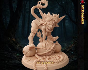 Bombenwichtel | Pinup | Fantasie-Miniatur | Erhältlich in den Größen 32 mm, 54 mm und 75 mm D&D Miniatur | Tischplatte | Rollenspiel