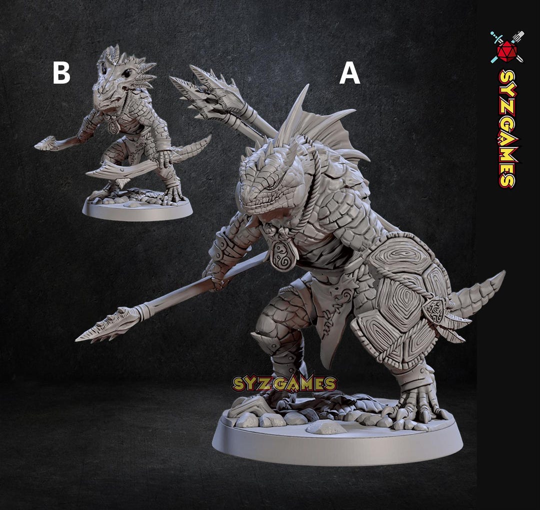 Lizardman of Falgor-e Lizardfolk Fighter Fantasy Miniature Dungeons and ...