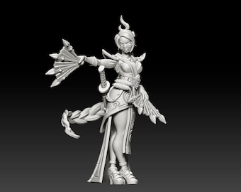 Kina, stålfläkten | Fantasyminiatyr | DnD-miniatyr | Brädspel | RPG | DnD-figur | Signum Workshop