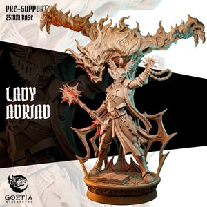 Lady Adriad Shadow Human Cleric Fantasy Miniature Dungeons and Dragons Mini RPG Tabletop Games DnD 5e Painting Pathfinder | GM
