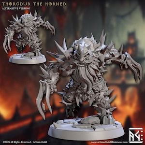 Thorgdur the Horned Dwarf Berserker Fantasy Miniature Dungeons and Dragons Mini RPG Tabletop Games DnD 5e Painting Pathfinder | AG
